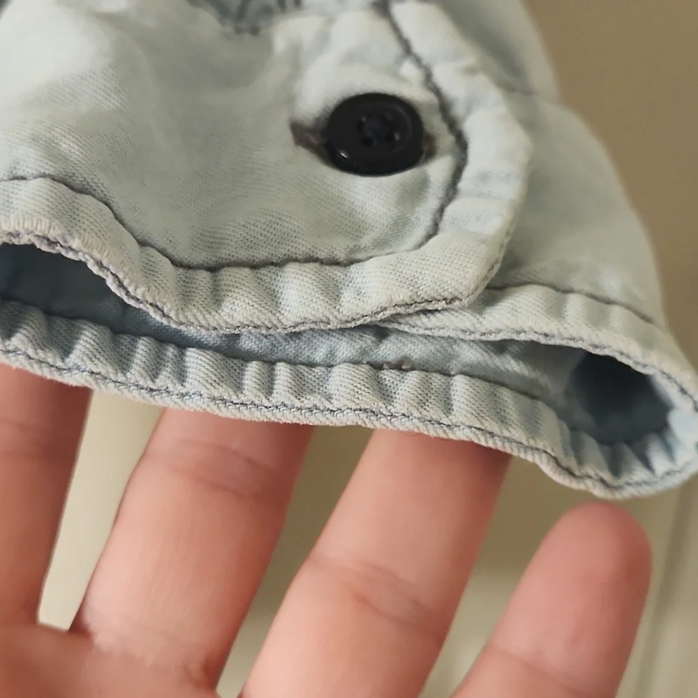 Guess Light Wash Denim Button Up Shirt - Picture 4 of 10